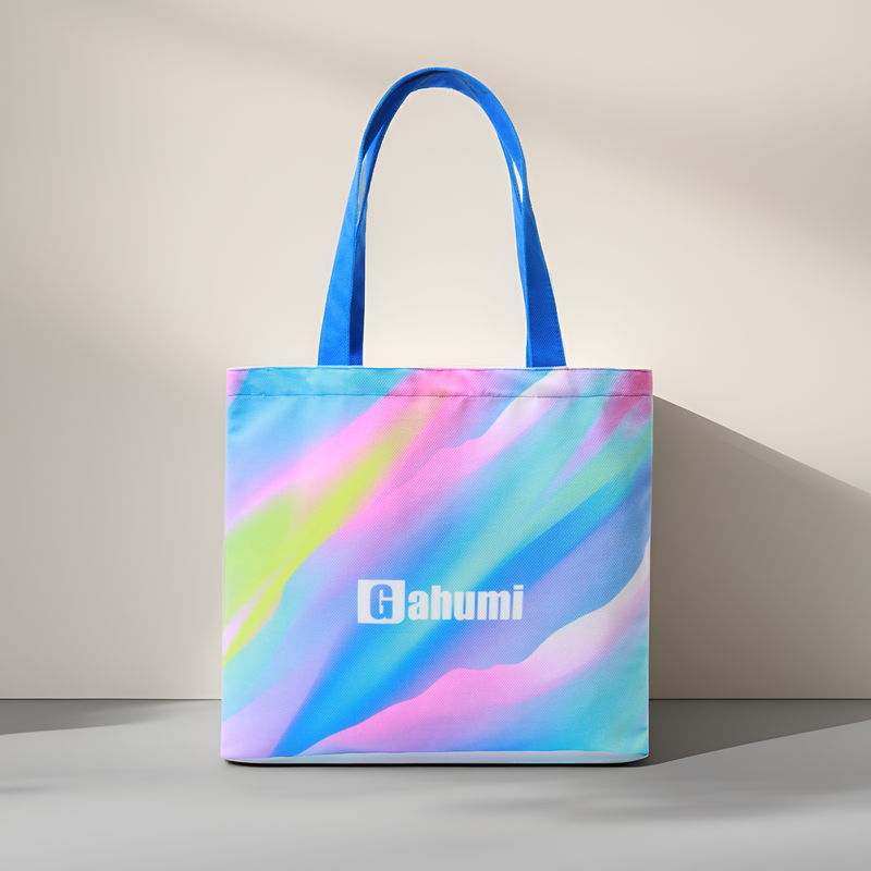 渐变粉蓝无底侧开口帆布包-01