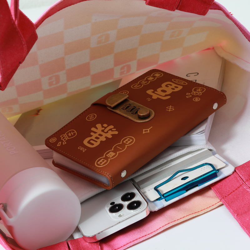 粉黄渐变双提手托特包-19