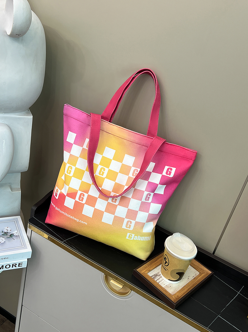 粉黄渐变双提手托特包-17