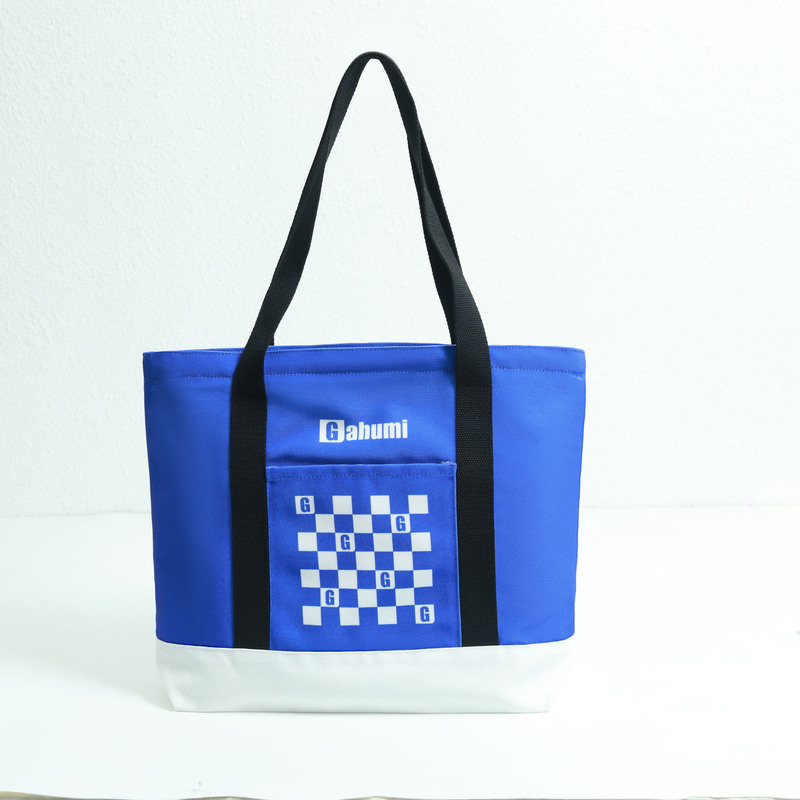 蓝色拼接帆布包-01