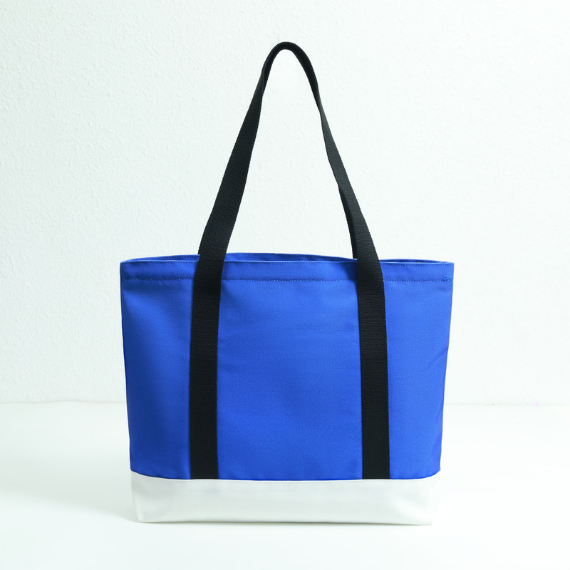 蓝色拼接帆布包-02