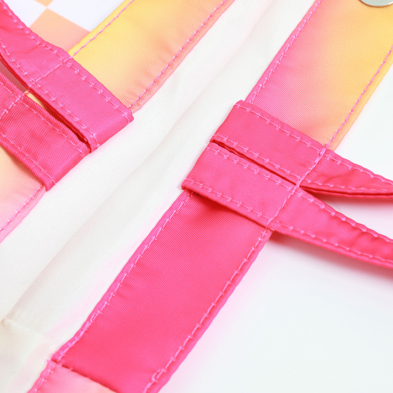 双提手渐变色帆布包 - 粉色与蓝色-08