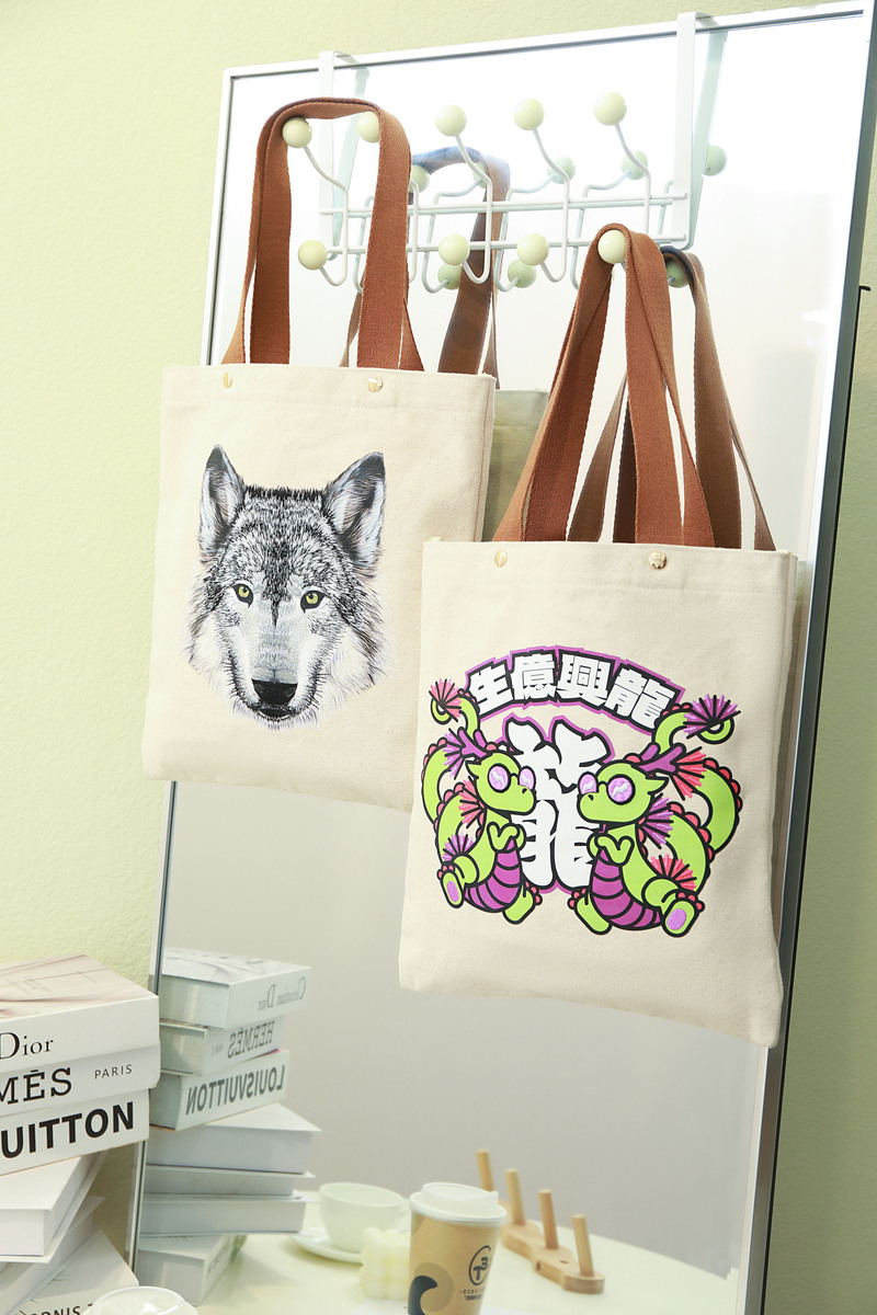 新款铆钉狼头 - 招财进宝帆布袋-07