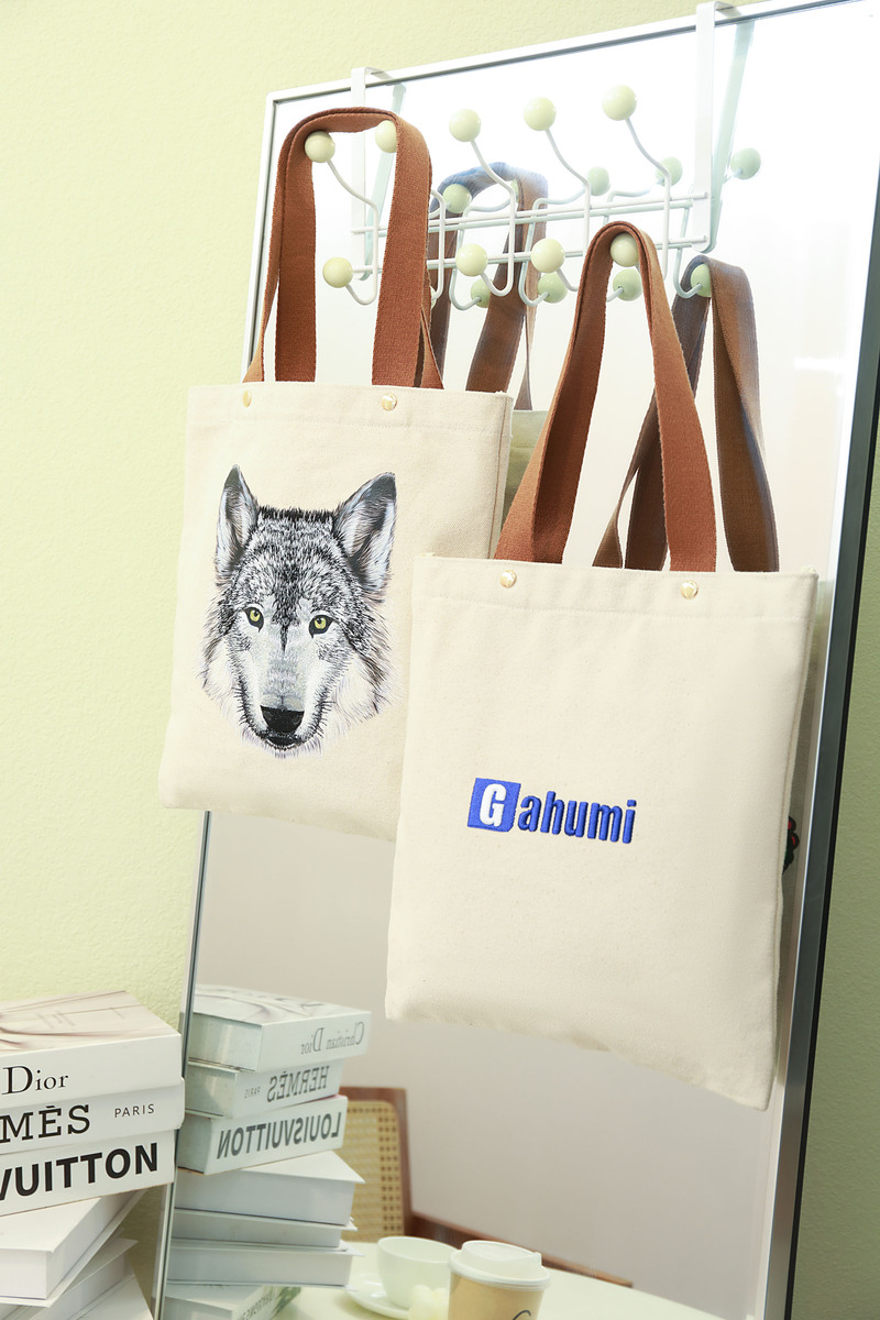 新款铆钉狼头 - 招财进宝帆布袋-06