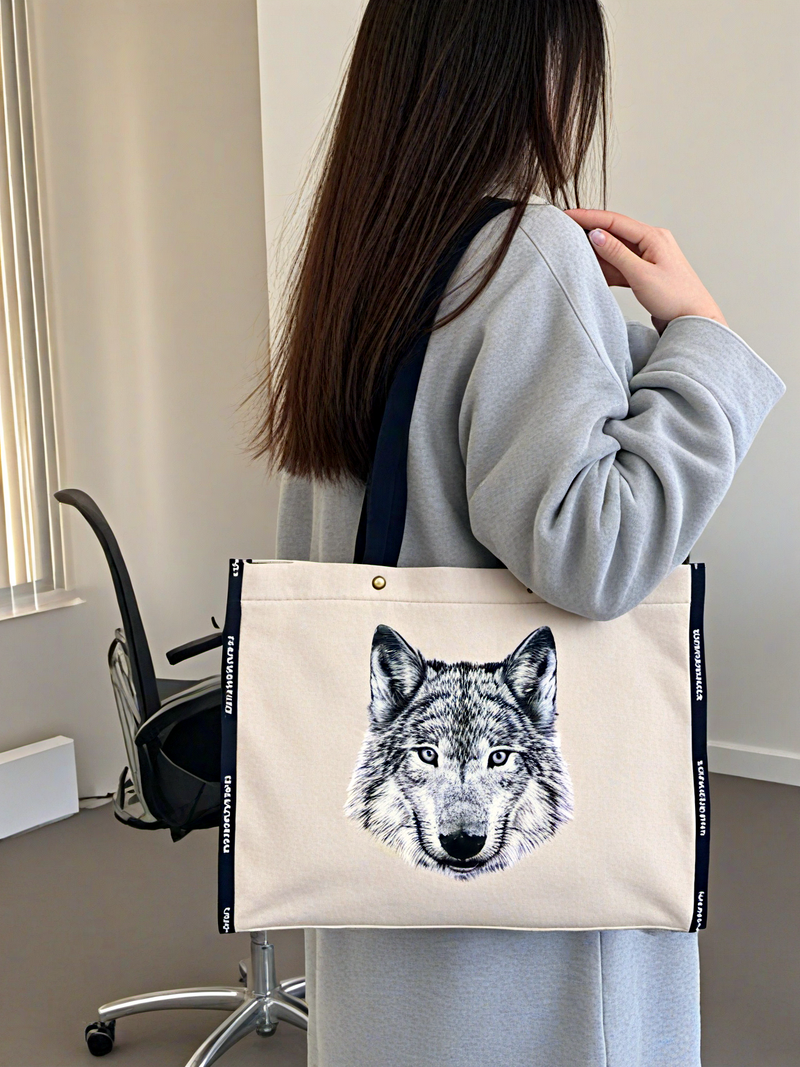 狼头横款帆布包-01